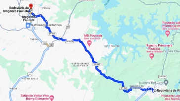 Trajeto dos Horários de Ônibus de Piracaia para Bragança Paulista